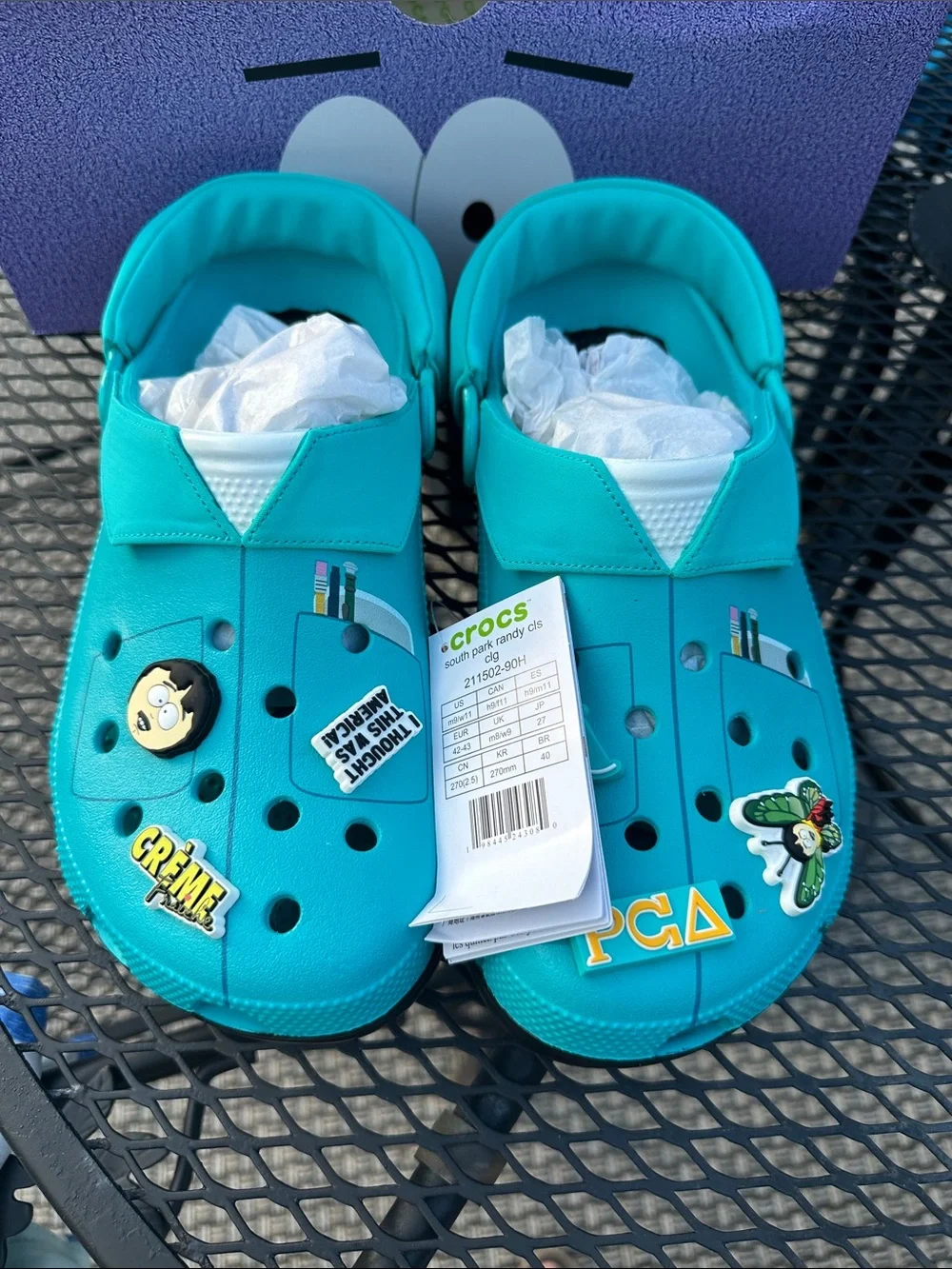 CROCS Teal Slip-On Clog with Character Jibbitz